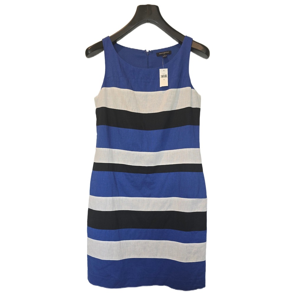 Banana Republic Blue Striped Linen Blend Sleeveless Dress 4 NWT nautical coastal